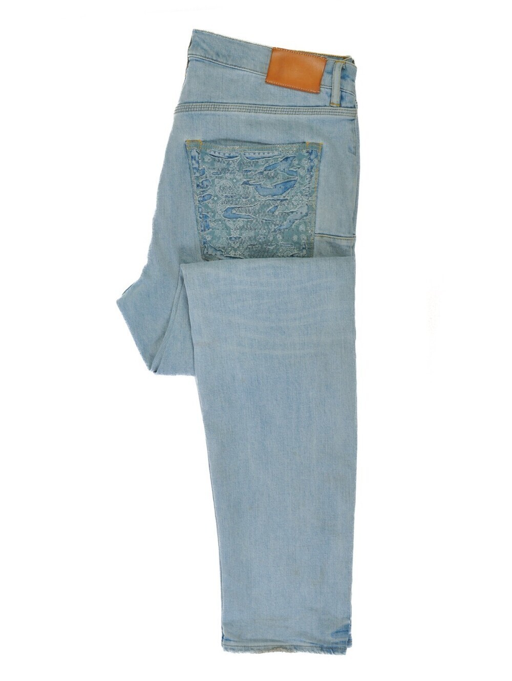 Purple Brand Light Wash P0001 Distressed Button Fly Jeans 35324